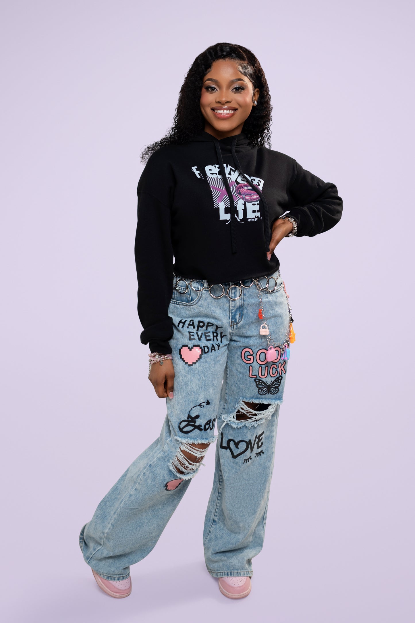 Fearless life lightweight women’s crop hoodie
